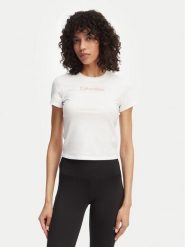 Calvin Klein T-Shirt LVGWS6K240 Biały Regular Fit. Białe t-shirty damskie Calvin Klein, l, bez wzorów, z bawełny, bez kołnierzyka, bez ramiączek. Za 169.99 zł.