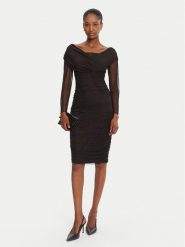 Rinascimento Sukienka koktajlowa CFC0126152003 Czarny Slim Fit. Czarne sukienki damskie Rinascimento, m, bez wzorów, z syntetyku, wizytowe, bez kołnierzyka, bez ramiączek. Za 719.99 zł.