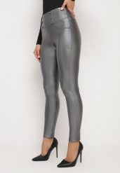 Szare Legginsy z Ekoskóry Ocieplane z Efektem Push-Up Labrisa. Szare legginsy damskie Born2be, bez wzorów, z jeansu. Za 19.99 zł.