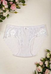 Białe Majtki Ozdobione Koronką Figi Abrietta. Białe majtki damskie Born2be, z jeansu. Za 9.99 zł.