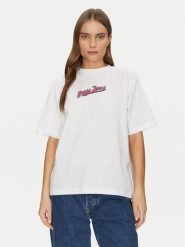 Guess Jeans T-Shirt W5GI29 K8HM0 Biały Regular Fit. Białe t-shirty damskie Guess Jeans, s, z aplikacjami, z bawełny, bez kołnierzyka, bez ramiączek. Za 79.99 zł.