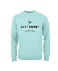 Bluza z Organicznej Bawełny – Okrągły Dekolt / Dorośli (Lód). Niebieskie bluzy damskie SURF MONKEY, l, bez wzorów, z bawełny, casualowe, bez ramiączek, bez kaptura. Za 309.95 zł.