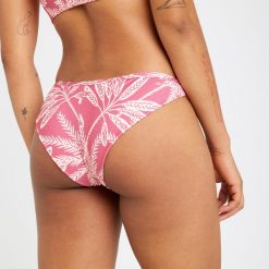 Dół kostiumu kąpielowego surfingowego damski Olaian Lulu Palmer. Czerwone bikini OLAIAN, bez wzorów, z elastanu. W wyprzedaży za 14.99 zł.