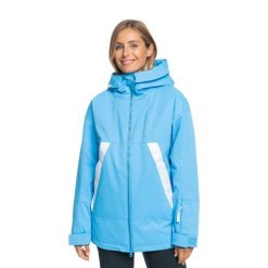 Kurtka snowboardowa damska ROXY Chloe Kim. Niebieskie kurtki sportowe damskie Roxy, na zimę, l, bez wzorów, bez ramiączek, bez kaptura, narciarskie. Za 1,089.00 zł.