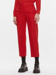 Tommy Hilfiger Chinosy WW0WW40504 Czerwony Straight Fit. Czerwone spodnie materiałowe damskie Tommy Hilfiger, bez wzorów, z bawełny. Za 329.99 zł.