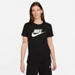 Koszulka z krótkim rękawem Damska Nike ICN DX7906 010 Czarny. Czarne bluzki damskie Nike, m, bez wzorów, sportowe, bez kołnierzyka, bez ramiączek. Za 175.00 zł.