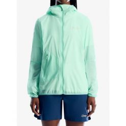 Kurtka przeciwwiatrowa damska Berghaus Pendower Wind Jkt Af. Zielone kurtki sportowe damskie Berghaus, bez wzorów, z softshellu, bez ramiączek, bez kaptura, trekkingowe. Za 500.49 zł.