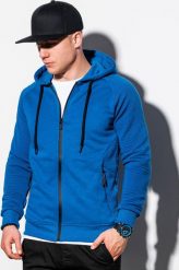 Ombre Bluza męska rozpinana z kapturem B1083 - niebieska XL. Niebieskie bluzy męskie Ombre, m, bez wzorów, z kapturem. Za 139.99 zł.