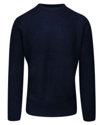 Sweter Granatowy w Gruby Dziergany Splot, U-neck, Męski -BRAVE SOUL. Niebieskie swetry męskie Brave Soul, m, bez wzorów, dziergany, eleganckie, bez kołnierzyka, bez ramiączek. Za 89.00 zł.