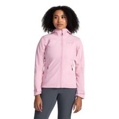Damska kurtka softshell Kilpi RAVIA-W. Czerwone kurtki sportowe damskie Kilpi, l, bez wzorów, z softshellu, bez ramiączek, bez kaptura, trekkingowe. Za 256.81 zł.