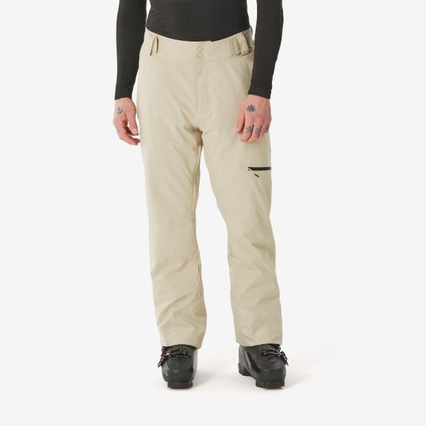 Spodnie narciarskie i snowboardowe męskie Quechua 500 softshell. Brązowe spodnie sportowe męskie WED'ZE, m, bez wzorów, z materiału, narciarskie. Za 299.99 zł.