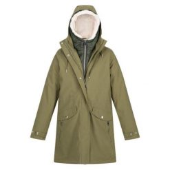 Kurtka turystyczna damska Regatta Shirgley Ash 3w1 10K. Zielone kurtki sportowe damskie Regatta, bez wzorów, z poliesteru, bez ramiączek, bez kaptura, trekkingowe. Za 469.70 zł.