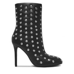 Botki Eva Minge. Czarne botki damskie Eva Minge, bez wzorów, bez obcasa, na szpilce, bez zapięcia. Za 329.99 zł.