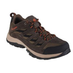 Buty trekkingowe męskie Columbia Crestwood. Brązowe buty zimowe męskie Columbia, bez wzorów, z gumy, bez obcasa, bez zapięcia. Za 279.99 zł.