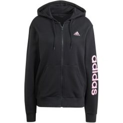 Bluza damska adidas Essentials Linear Full-Zip French Terry Hoodie. Białe bluzy damskie Adidas, xs, bez wzorów, z dresówki, klasyczne, bez ramiączek, z kapturem. Za 222.00 zł.