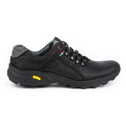 Olivier Męskie buty trekkingowe 296GT czarne. Czarne trekkingi męskie ze skóry, bez zapięcia. Za 319.69 zł.