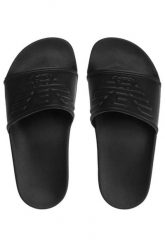Klapki basenowe dla dorosłych Emporio Armani Beachwear. Czarne klapki męskie Emporio Armani Connected, bez wzorów, bez zapięcia. Za 235.25 zł.