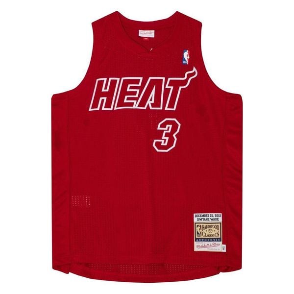 Koszulka Miami Heat Authentic Christmas Day Dwyane Wade 2012/13. Czerwone bluzki damskie Mitchell & Ness, bez wzorów, z poliesteru, sportowe, bez kołnierzyka, bez ramiączek. Za 1,289.50 zł.