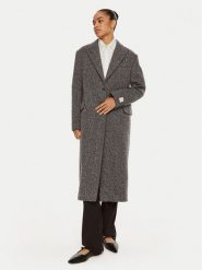Calvin Klein Płaszcz wełniany Herringbone Single K20K207710 Szary Regular Fit. Szare płaszcze damskie Calvin Klein, na zimę, bez wzorów, z wełny, bez kołnierzyka, bez kaptura. Za 2,249.00 zł.