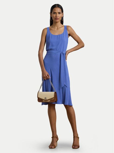 LAUREN RALPH LAUREN Sukienka codzienna 250909378005 Niebieski Regular Fit. Niebieskie sukienki damskie Lauren Ralph Lauren, na co dzień, bez wzorów, z syntetyku, bez kołnierzyka, bez ramiączek, proste. Za 489.99 zł.
