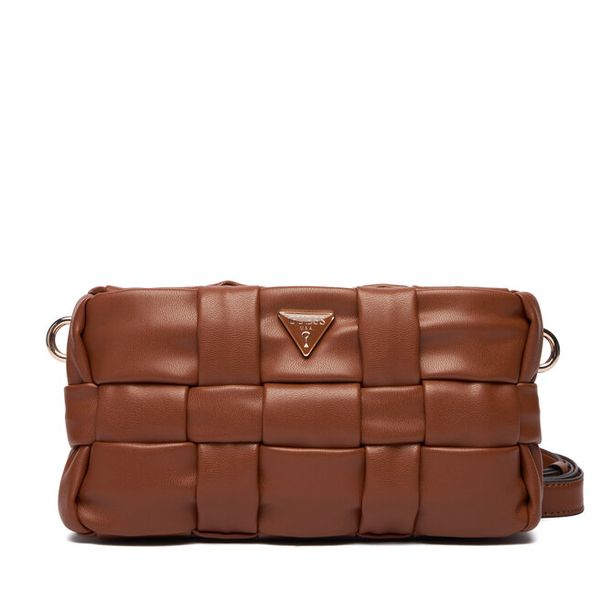 Torebka Guess. Brązowe listonoszki damskie Guess, z aplikacjami, bez dodatków. Za 329.99 zł.