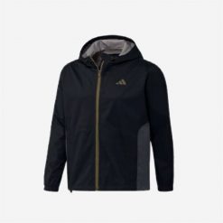 Kurtka przeciwdeszczowa do golfa męska ADIDAS RAIN.DRY. Brązowe kurtki męskie Adidas, m, bez wzorów, sportowe, bez kaptura. Za 519.99 zł.