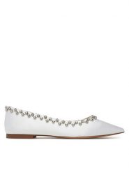Eva Minge Baleriny MILA-V1166-28-1 Biały. Białe balerinki damskie Eva Minge, bez wzorów, z materiału, bez obcasa, bez zapięcia. Za 343.99 zł.