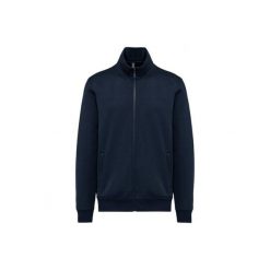 Kurtka ze szczotkowanego polaru Kariban. Niebieskie kurtki męskie KARIBAN, s, bez wzorów, z bawełny, bez kaptura. Za 258.00 zł.