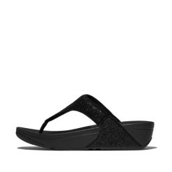 Klapki damskie FitFlop Lulu. Czarne klapki damskie FIT FLOP, na lato, bez wzorów, eleganckie, bez obcasa, bez zapięcia. Za 377.00 zł.