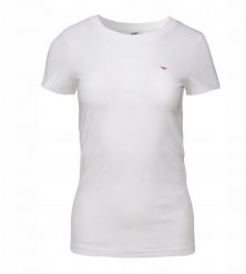 Hitec Damska koszulka z krótkim rękawem Hi-tec LADY PLAYO II SLIM biały rozmiar S. Białe bluzki damskie HITEC, s, bez wzorów, bez kołnierzyka, bez ramiączek. Za 37.25 zł.