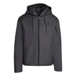 Ocieplana kurtka z kapturem adidas Essentials Climawarm 3 stripes. Czarne kurtki męskie Adidas, l, bez wzorów, z materiału, z kapturem. Za 289.50 zł.