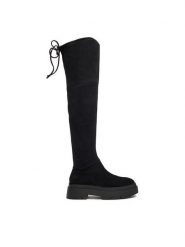 DeeZee Kozaki 8761-2 Czarny. Czarne kozaki damskie DeeZee, bez wzorów, z materiału, bez obcasa, na płaskiej podeszwie, bez zapięcia. Za 219.99 zł.