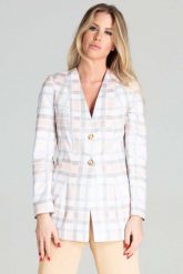 Elegancka Marynarka z Dekoltem V - Wzór 111. Białe marynarki i żakiety damskie Figl, bez wzorów, z materiału, eleganckie, bez kołnierzyka, bez ramiączek. Za 319.00 zł.