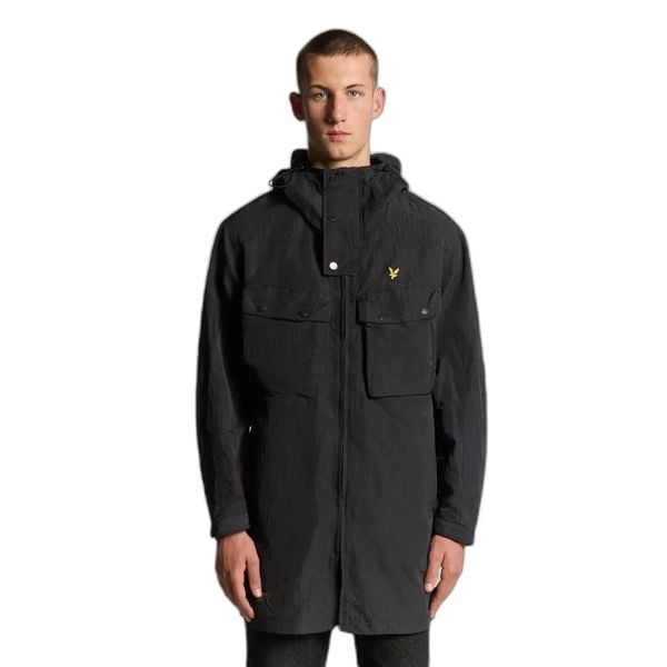 Parka ochronna Lyle & Scott. Czarne parki męskie LYLE AND SCOTT, l, bez wzorów, bez kołnierzyka, bez kaptura. Za 492.00 zł.