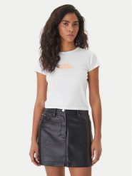 HUGO T-Shirt Dichroma_B 50560769 Biały Slim Fit. Białe t-shirty damskie Hugo, xs, bez wzorów, z bawełny, bez kołnierzyka, bez ramiączek. Za 199.99 zł.