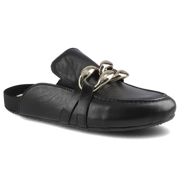 Czarne Klapki Karino Damskie Modne Obuwie. Czarne klapki damskie Karino, z aplikacjami, ze skóry, biznesowe, z otwartym noskiem, bez obcasa, bez zapięcia. Za 233.00 zł.