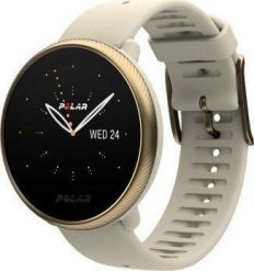 Zegarek sportowy Polar Polar Ignite 2 szampańsko-złoty + Hook & Loop. Żółte zegarki sportowe Polar, bez wzorów, z polaru, złote. Za 796.50 zł.