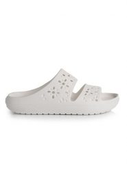 Crocs Klapki Classic Floral Cutout Sandal 210966 Biały. Białe klapki damskie Crocs, bez wzorów, z tworzywa sztucznego, bez obcasa, bez zapięcia. Za 109.00 zł.