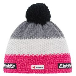 Czapka dla dorosłych Star Pompon MU SKA. Czerwone czapki damskie Eisbar, bez wzorów, z materiału, retro. Za 197.91 zł.