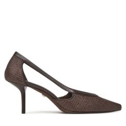 Szpilki Max Mara. Brązowe szpilki damskie Max Mara, bez wzorów, bez obcasa, na szpilce, bez zapięcia. Za 1,649.00 zł.