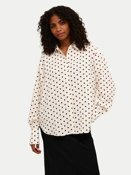 Kaffe Koszula Oscarna 10509081 Beżowy Regular Fit. Brązowe koszule damskie Kaffe, bez wzorów, z syntetyku, bez kołnierzyka, bez ramiączek. Za 129.99 zł.