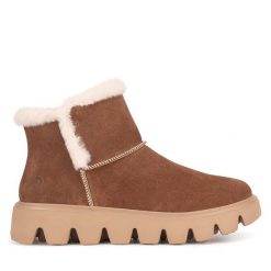 Śniegowce Rieker Revolution Lifestyle. Brązowe śniegowce damskie Rieker Revolution Lifestyle, bez zapięcia. Za 391.00 zł.