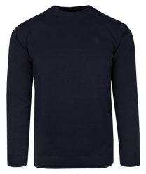 Klasyczny Sweter Męski - Rigon - Bawełna - Ciemny Granat. Niebieskie swetry męskie Rigon, l, bez wzorów, z bawełny, klasyczne, bez kołnierzyka, bez ramiączek. Za 175.00 zł.