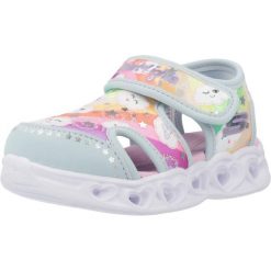 Sandały SKECHERS CUTIE CLOUDS Wielokolorowy. Niebieskie sandały damskie Skechers, bez wzorów, z materiału, bez zapięcia. Za 159.99 zł.