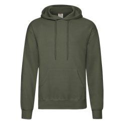 Męska Klasyczna Bluza Z Kapturem. Zielone bluzy męskie fruit of the loom, m, bez wzorów, klasyczne, bez ramiączek, z kapturem. Za 81.99 zł.