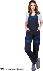 R.E.I.S. CORTON-L-B - Damskie spodnie ochronne ogrodniczki CORTON, tkane 100% bawełna 260 g/m2 6 kieszeni elementy odlaskowe - granatowo-niebieski 56. Brązowe spodnie dresowe damskie R.E.I.S., bez wzorów, z bawełny, sportowe. Za 140.93 zł.