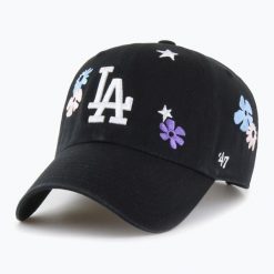 Czapka z daszkiem 47 Brand MLB Los Angeles Dodgers Flora CLEAN UP. Czarne czapki damskie 47 Brand, bez wzorów. Za 139.99 zł.