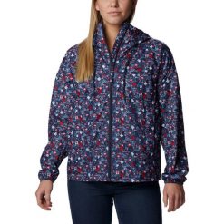 Płaszcz przeciwdeszczowy damski Columbia Flash Challenger Novelty Windbreaker. Niebieskie płaszcze damskie Columbia, s, bez wzorów, bez kołnierzyka, bez kaptura. Za 339.00 zł.