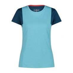 Koszulka damska CMP. Niebieskie bluzki damskie CMP, bez wzorów, sportowe, bez kołnierzyka, bez ramiączek. Za 212.50 zł.