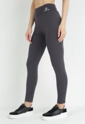 Ciemnoszare Legginsy z Gumką w Talii i Regularnym Stanem Vonne. Szare legginsy damskie Born2be, bez wzorów, z jeansu. Za 29.99 zł.
